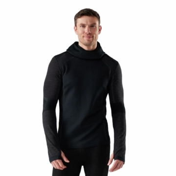 Smartwool Mens Intraknit Thermal Merino Base Layer Hoodie Black Charcoal