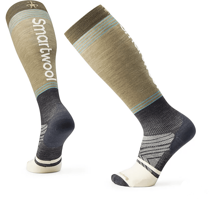 Smartwool Unisex Ski Zero Cushion Logo Over the Calf Socks Winter Moss