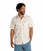 Toad&Co Mens Airscape Embroidered Short Sleeve Shirt Natural Embroidery