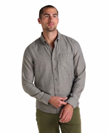 Toad&Co Mens Airsmyth Long Sleeve Shirt Soot Pattern