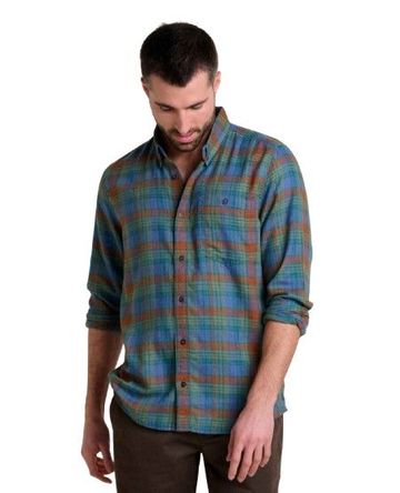 Toad&Co Mens Airsmyth LS Shirt Dark Roast Tonal Madras