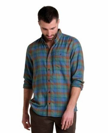 Toad&Co Mens Airsmyth LS Shirt Dark Roast Tonal Madras (Close Out)