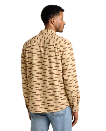 Toad&Co Mens Pinevale LS Shirt Chai Trout Print