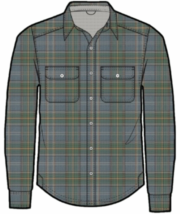 Toad&Co Mens Ranchero Long Sleeve Shirt Twilight Pattern