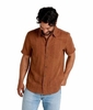 Toad&Co Mens Salton Short Sleeve Shirt Dark Roast Print