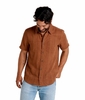 Toad&Co Mens Salton Short Sleeve Shirt Dark Roast Print