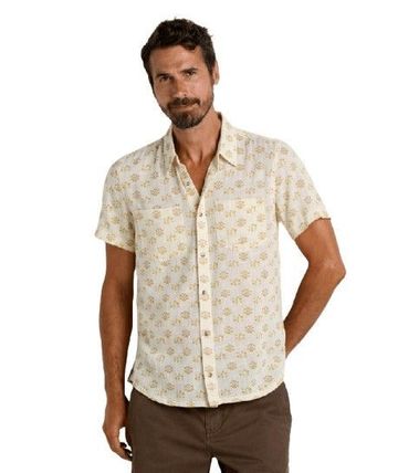 Toad&Co Mens Salton Short Sleeve Shirt Salt Print