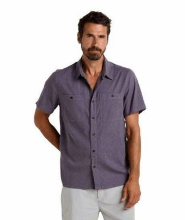 Toad&Co Mens Taj Hemp Short Sleeve Shirt Ash