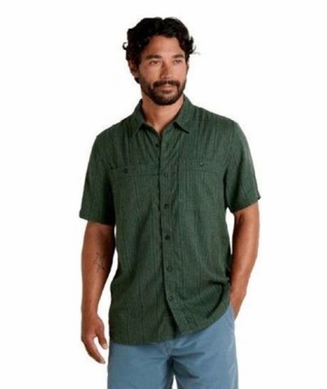 Toad&Co Mens Taj Short Sleeve Hemp Shirt Cilantro Dobby