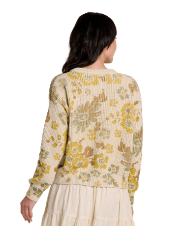 Toad&Co Womens Bianca Pattern Crew Sweater Almond Floral Print
