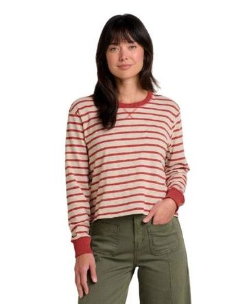 Toad&Co Womens Boundless Jersey LS Tee Campfire Stripe