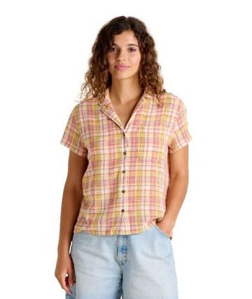 Toad&Co Womens Camp Cove Shirt Gold Pattern