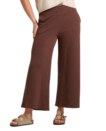 Toad&Co Womens Chaka Wide Leg Crop Pant Chestnut Texture