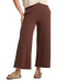 Toad&Co Womens Chaka Wide Leg Crop Pant Chestnut Texture