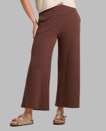 Toad&Co Womens Chaka Wide Leg Crop Pant Chestnut Texture (Close Out)