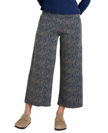 Toad&Co Womens Chaka Wide Leg Crop Pant Ink Print