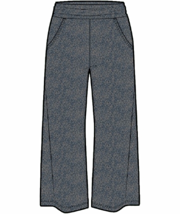 Toad&Co Womens Chaka Wide Leg Crop Pant Ink Print