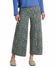 Toad&Co Womens Chaka Wide Leg Crop Pant True Navy Retro Print
