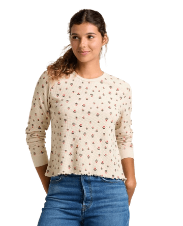 Toad&Co Womens Foothill LS Crew II Salt Tulip Print