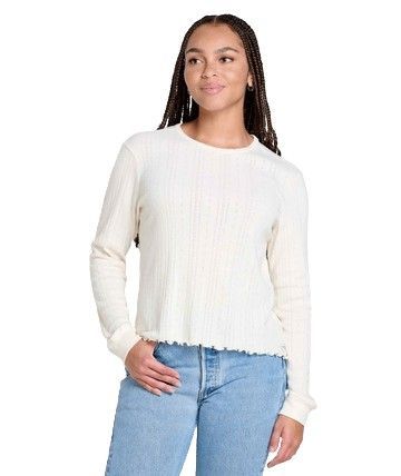 Toad&Co Womens Foothill Pointelle LS Crew II Salt