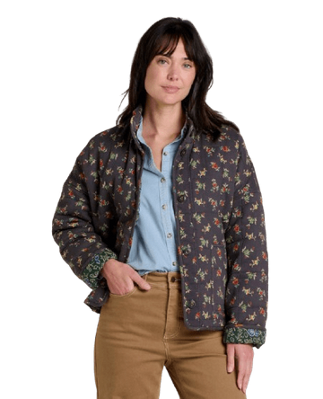 Toad&Co Womens Manzana Quilted Jacket Soot Graphic Print