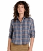 Toad&Co Womens Re-Form Flannel Boxy Long Sleeve Shirt Midnight Pattern