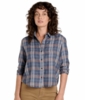 Toad&Co Womens Re-Form Flannel Boxy Long Sleeve Shirt Midnight Pattern