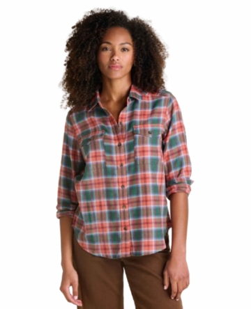 Toad&Co Womens Re-Form Long Sleeve Shirt Clay Pattern