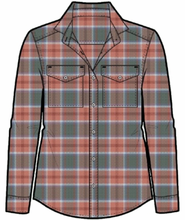 Toad&Co Womens Re-Form Long Sleeve Shirt Clay Pattern