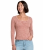 Toad&Co Womens Rosalie Square Neck Long Sleeve Tee Campfire Pattern