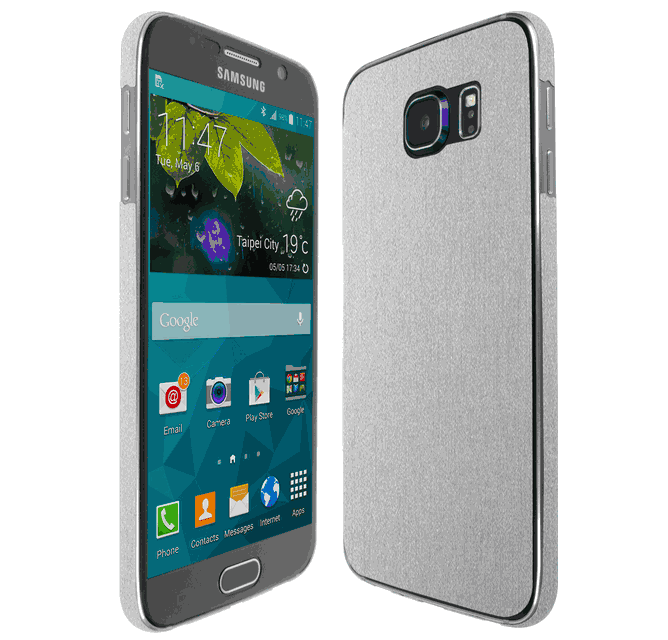 Skinomi TechSkin - Samsung Galaxy S6 Brushed Aluminum Skin Protector