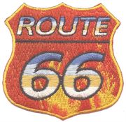 Route 66 Fire Shield Embroidered Patch
