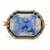 AZURE PAGODA blue porcelain tray with bronze ormolu dragonflies AZURE PAGODA blue porcelain tray with bronze ormolu dragonflies