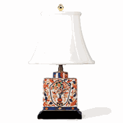 CHINESE ORIENTAL IMARI PORCELAIN TEA CADDY LAMP