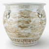Chinese oriental nutmeg canton scenic porcelain fishbowl fish bowl 20"