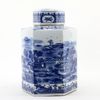 CHINESE ORIENTAL PORCELAIN BLUE AND WHITE WILLOW CANTON HEX GINGER JAR CHINESE ORIENTAL PORCELAIN BLUE AND WHITE WILLOW CANTON HEX GINGER JAR