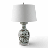 Chinese porcelain brown peacock bird oriental vase lamp