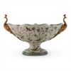 GREEN BIRD porcelain and bronze ormolu centerpiece bowl ormolu peacock GREEN BIRD porcelain and bronze ormolu centerpiece bowl ormolu peacock