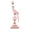 Pink Fleur porcelain and bronze ormolu figural parrot candle holder R