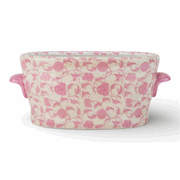 Pink Peony floral porcelain planter footbath