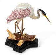 porcelain and bronze ormolu crane figure sculpture