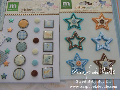 Brads and Felt Star Stickers