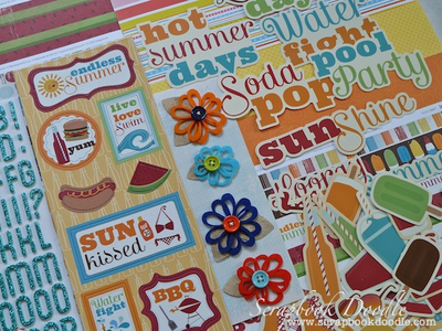 chipboard, felt flowers, die cuts