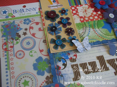 Corrugated Kraft Alpha, Stitch Blossoms, Rub-ons