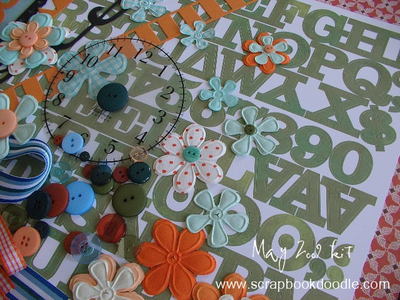 Flowers, Buttons, Clock