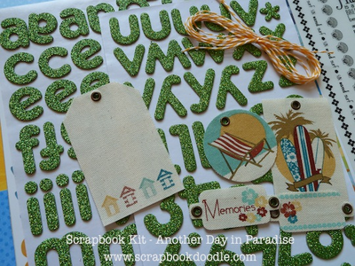 Glitter Alpha Stickers, Canvas Tags, Twine