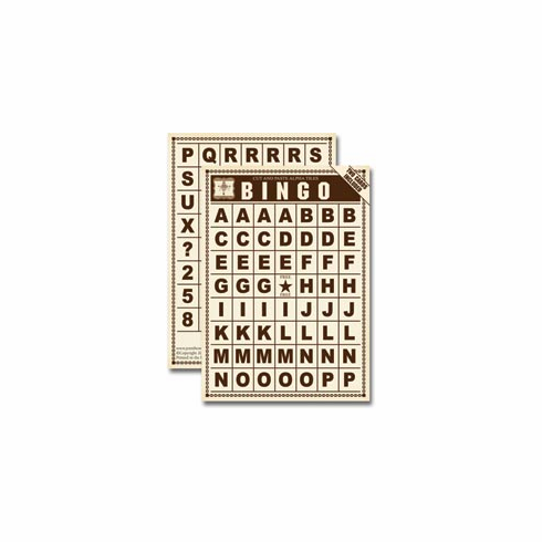 Jenni Bowlin: Bingo Alpha Tiles - Brown 2/Pkg (E*)