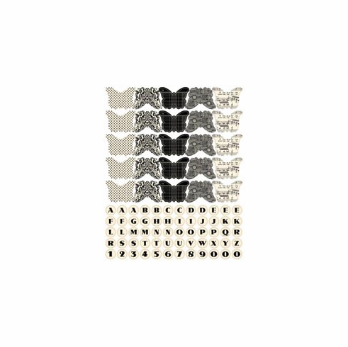 Jenni Bowlin: Butterfly Banner Alpha Stickers - Black (E*)