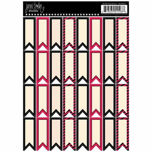 Jenni Bowlin: Flag Banner Stickers - Red/Black (E*)