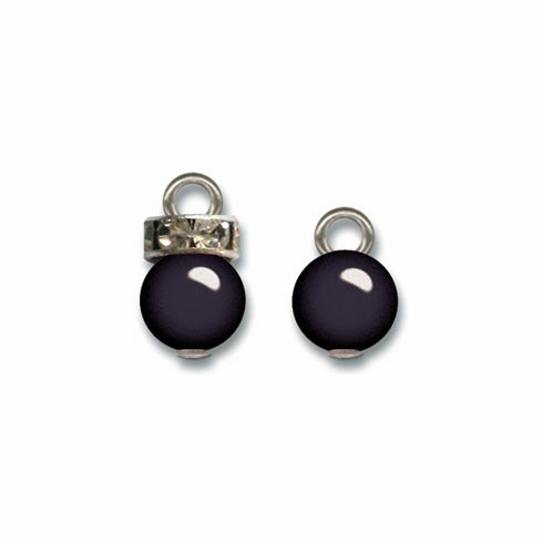 Jenni Bowlin: Pearl & Rhinestone Charm - Black 12/Pkg (E*)